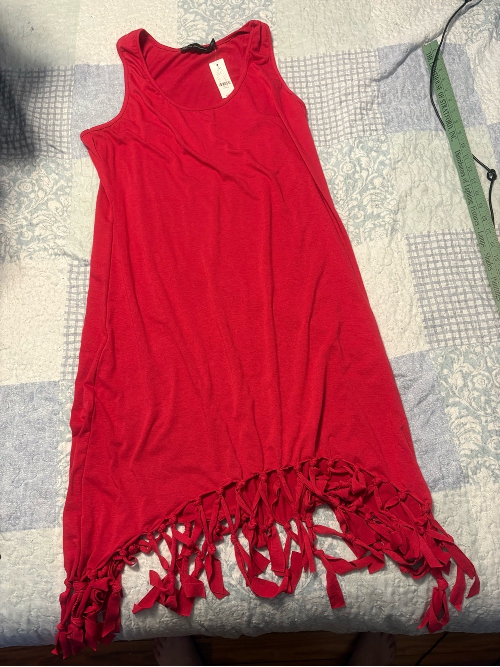 Hot Pink Fringe Hem Dress NWT